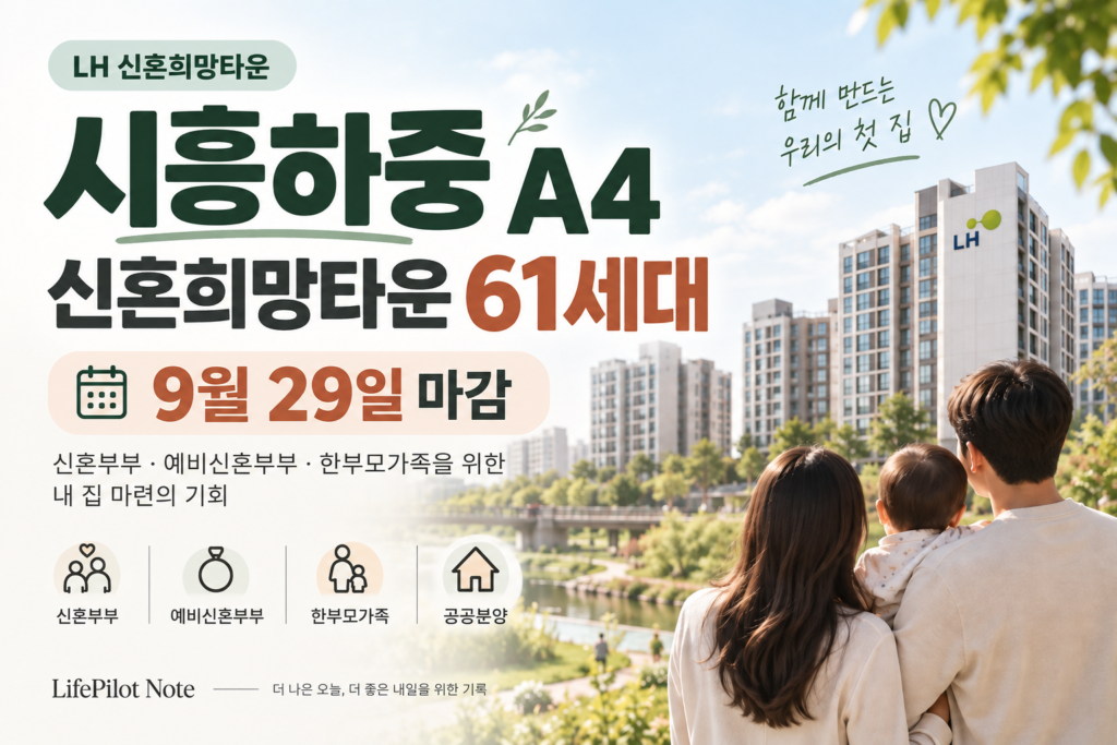 시흥하중 A4 신혼희망타운 61세대 추가모집｜분양가·소득기준·신청방법 총정리