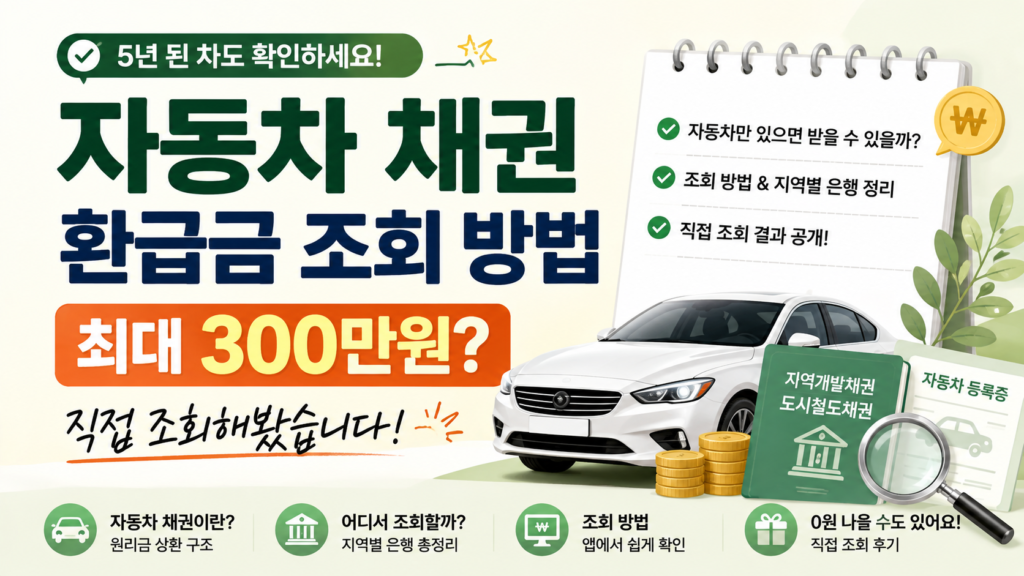 자동차 채권 환급금 조회